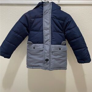 Carter's Toddler Boy’s Bear Snow Jacket size M 5-6 Navy Gray